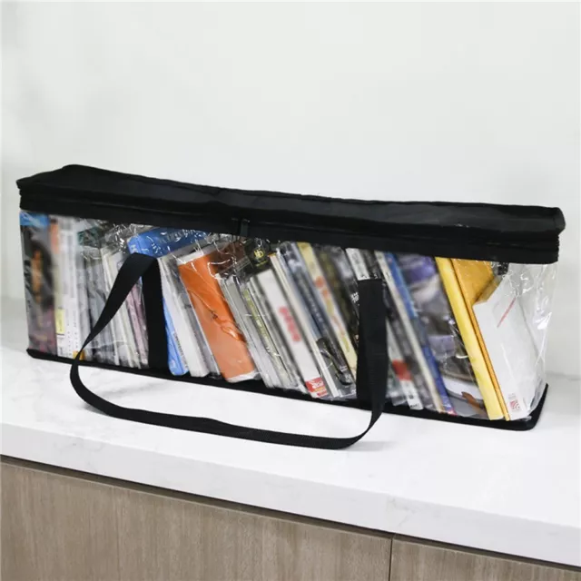 Transparent Book Storage Bag for Easy Access and Storage of DVDs and CDs