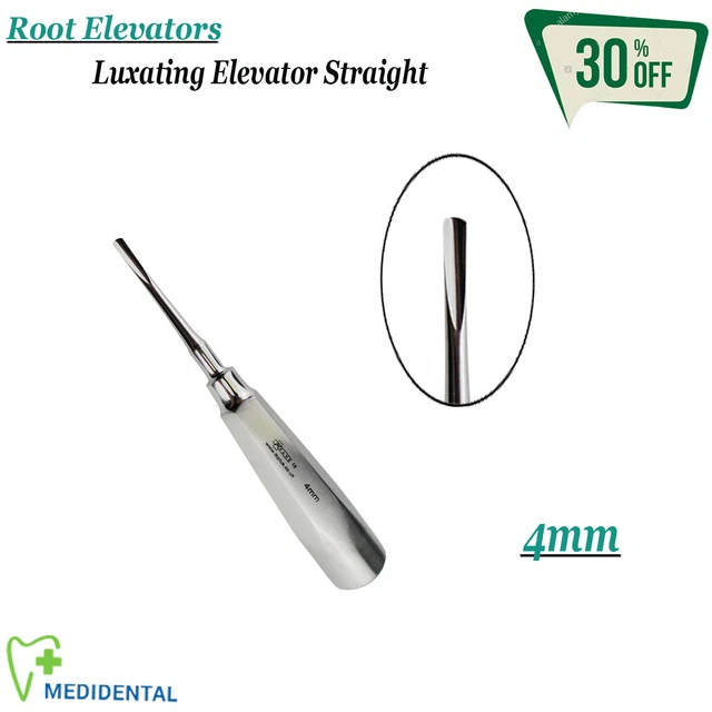 Kit 4 Élévateurs De Racines LUXATING Droite - Acier Inoxydable - Pour Chirurgie Dentaire