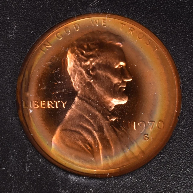 1970-S U.S. Mint 5 Coin Proof Set - Nicely Toned Lincoln