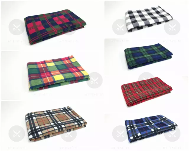 Polar Fleece Tartan Check - Anti Pill Super Soft, Warm & Perfect for Blankets