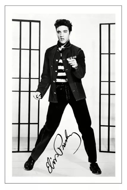 Elvis Presley Signed Photo Print Autograph King Of Rock And Roll