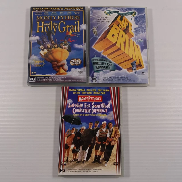 3 MONTY PYTHON Movie Pack (DVD 1971 3 disc boxset) John Cleese Graham ...