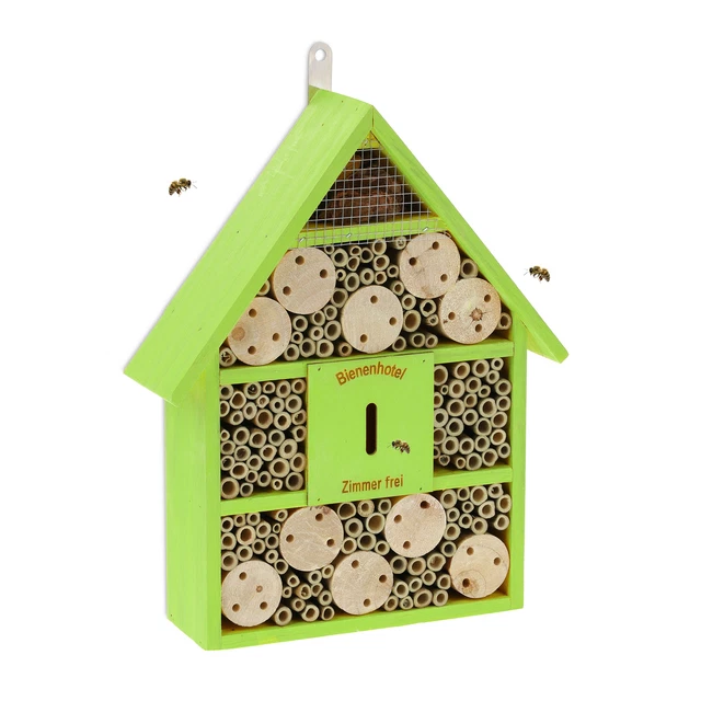 GARDIGO Bienenhotel Aus Massivholz – Made In Germany, Mit Bambusröhren Als Nisthilfe, Ganzjährig Nutzbar, Wetterfest GARDIGO Bienenhotel Aus Massivholz – Made In Germany, Mit Bambusröhren Als Nisthilfe, Ganzjährig Nutzbar, Wetterfest