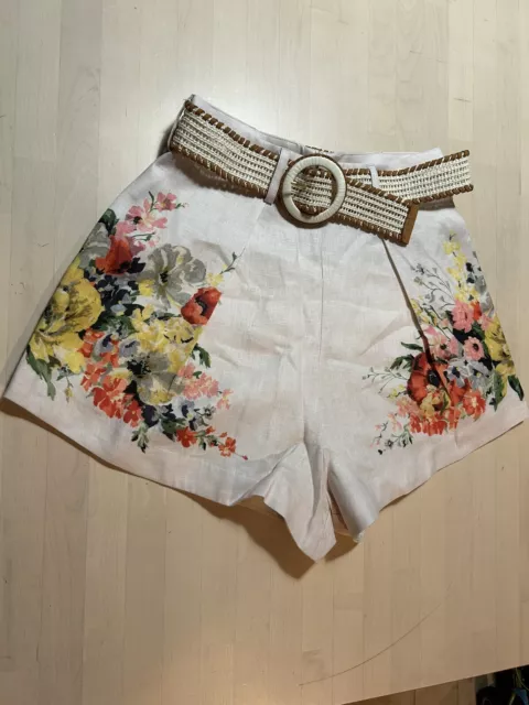 zimmermann linen floral shorts