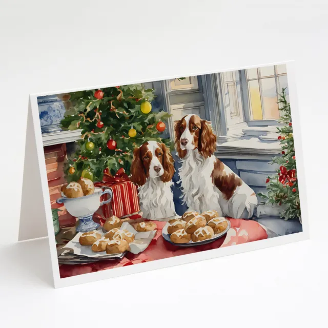 Welsh Springer Spaniel Christmas Cookie Cards Envelopes 8 Pack DAC3887GCA7P
