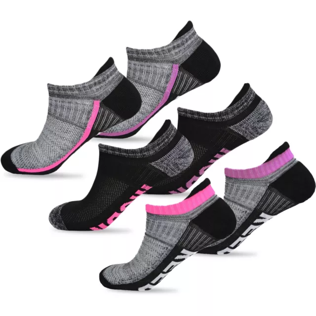 6x Trainer Liner Socks Womens Ladies Exercise Gym Socks Running Cushioned UK 4-8