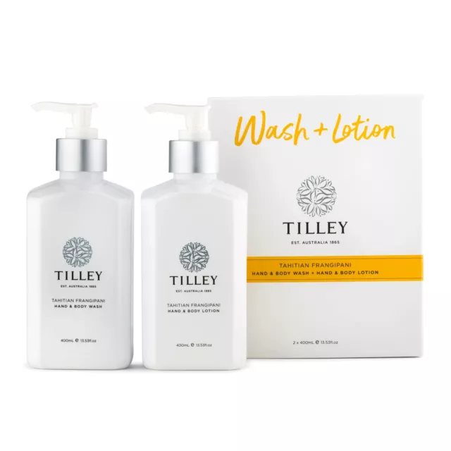 Tilley Hand & Body Wash + Hand & Body Lotion - Gift Pack - Tahitian Frangipani F
