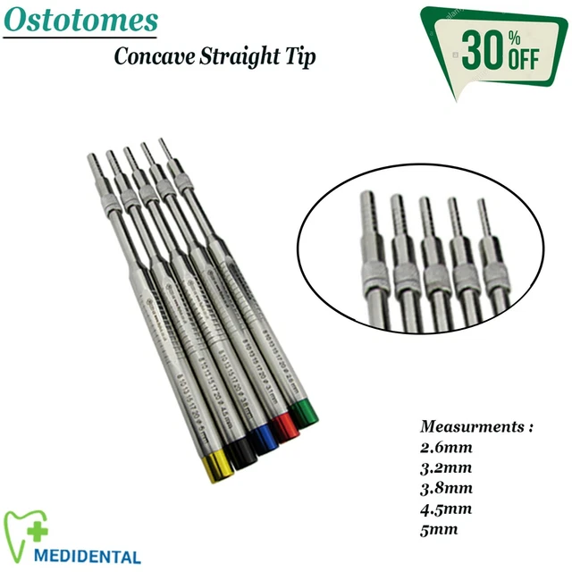 SURGICAL SINUS LIFT Implant Surgery Osteotomes Concave Offset Straight ...