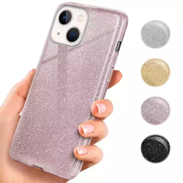 Glitzer Handyhülle für Apple iPhone 13 mini Schutzhülle Strass Schale HD Glitter