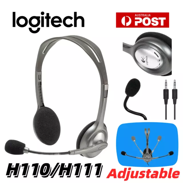 LOGITECH H110 H111 Headset Wired Noise Cancelling Stereo Headphone Microphone PC