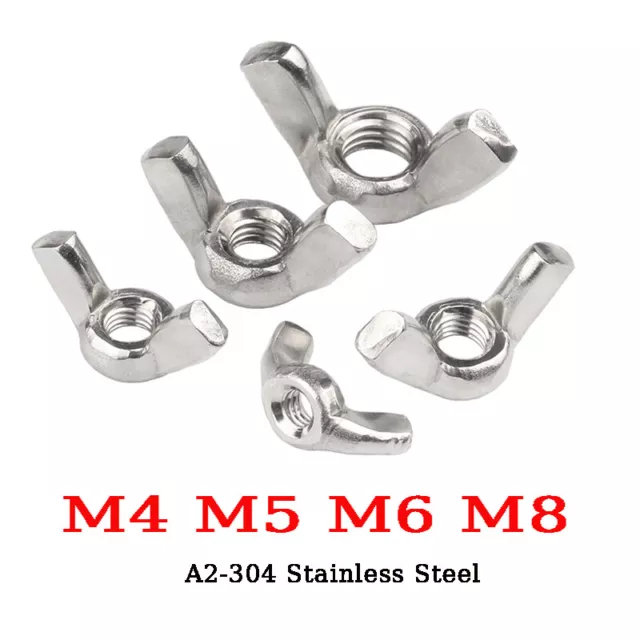 Wing Nut 304 Stainless Steel Metal Butterfly Nut Machinery Accessories M4~M8