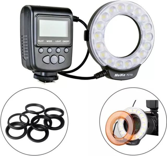 Meike FC110 LED Macro Ring Flash Light For Canon Nikon Olympus DSLR Camera