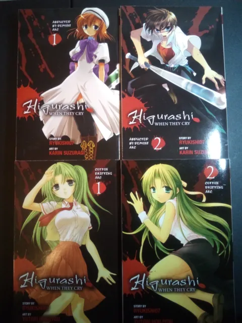 Higurashi When they Cry Manga Vol. 1-4 Abducted By Demons / Cotton Drifting Arc
