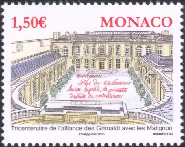 Monaco 2015 Grimaldi/Matignon/Palace/Buildings/Royalty/Heritage 1v (mc1083)