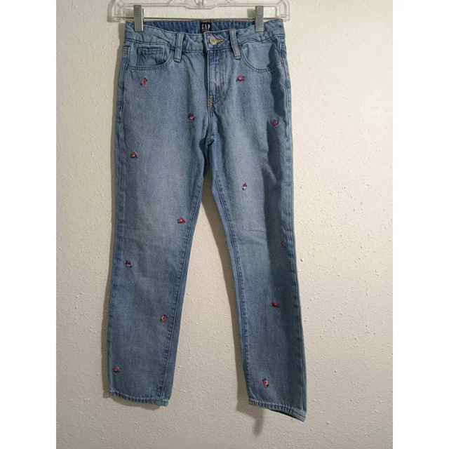 Girls GAP DENIM Stretch Girlfriend Jeans Pants Light Wash Size 10