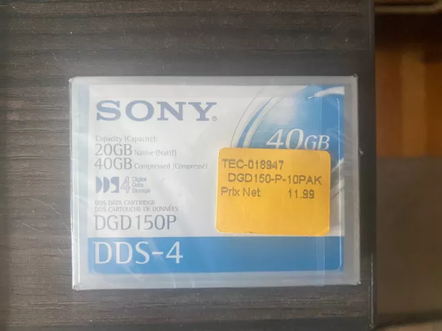 Sony DGD150P DDS-4 Data Cartridge 20GB Native 40GB Compressed New Sealed