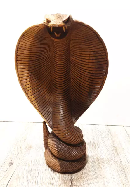 Edel Holz Kobra aus Bali ca.25cm Holzfigur Skulptur Handarbeit