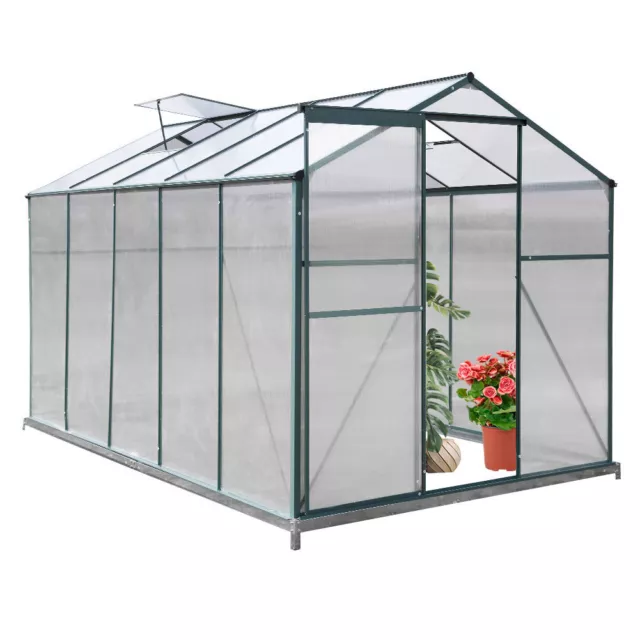 Polycarbonate Walk-In Greenhouse Aluminium Grow House - Outdoor Plant Greenhouse