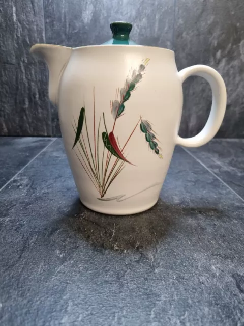 Vintage Denby GreenWheat Tea / Coffee Pot 7.5”  by A. College 1956 Signed