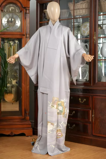 Dear Vanilla Japanese Silk Tomesode Kimono Women's Authentic Japan Made Vintage
