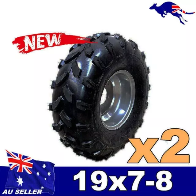 2x 19x7 - 8" inch Front Wheel Rim + Tyre 125cc 150cc Quad Dirt Bike ATV Buggy