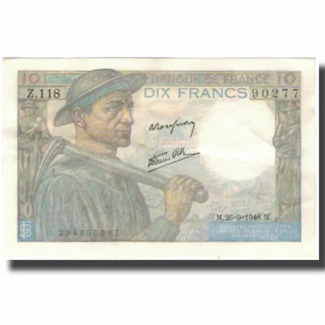 [#805748] France, 10 Francs, Mineur, 1946, 1946-09-26, AU, Fayette:8.15, KM:99,