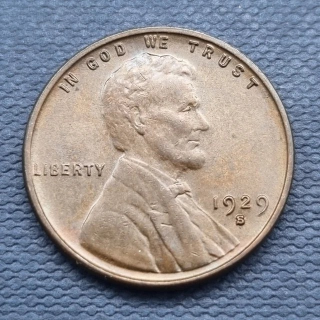 1929 S Wheat Cent Lincoln Head Penny 1c High Grade BU + #49574