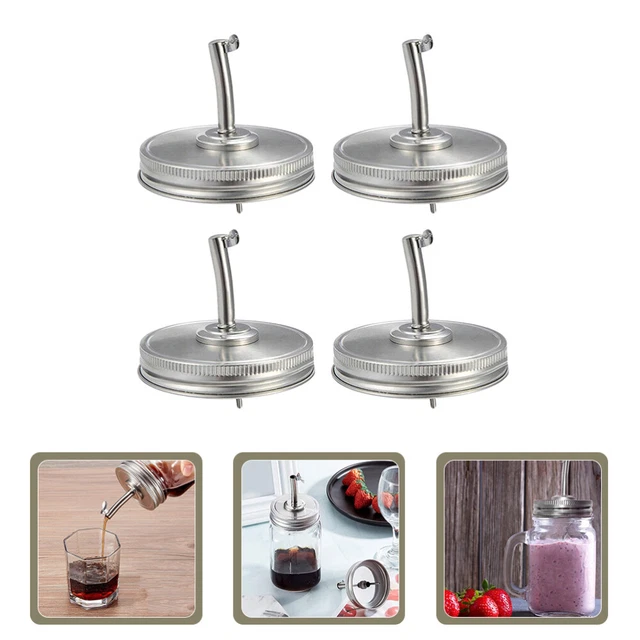 4 pz barattoli muratore ugello in acciaio inox beccuccio olio bocca larga