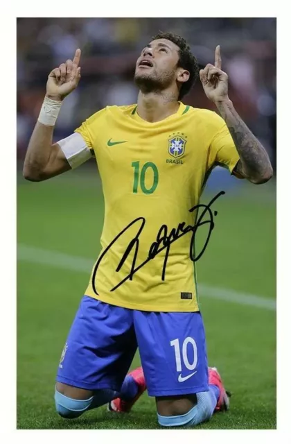 Neymar Jr - Brazil Autograph Signed Photo Poster Print