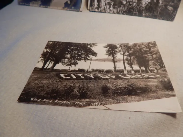 Vtg  1920S Rppc Real Photo Postcard Ward Park Fairmont Minnesota City Of Lakes