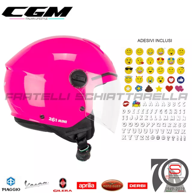 Casco Jet Moto Baby Bimbo Bambino Bimba CGM 261 Mini Mono Fucsia