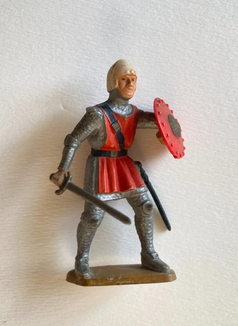 Figurine Starlux Moyen Âge : Chevalier / Soldat Ancien - Plastique Peint, France
