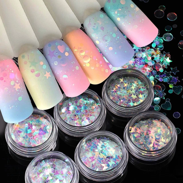 Paillettes Sequin Ongle Décor Irrégulière Flocons Holographique Laser Manucu ,