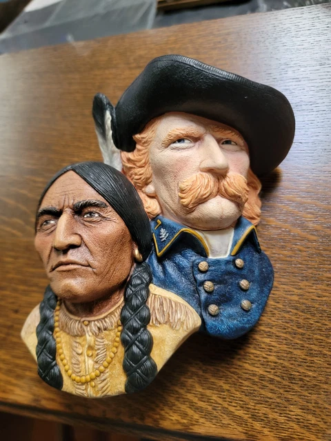 Bossons Chalkware Custer Sitting Bull Limited Edition #1830/9500  With Cert.