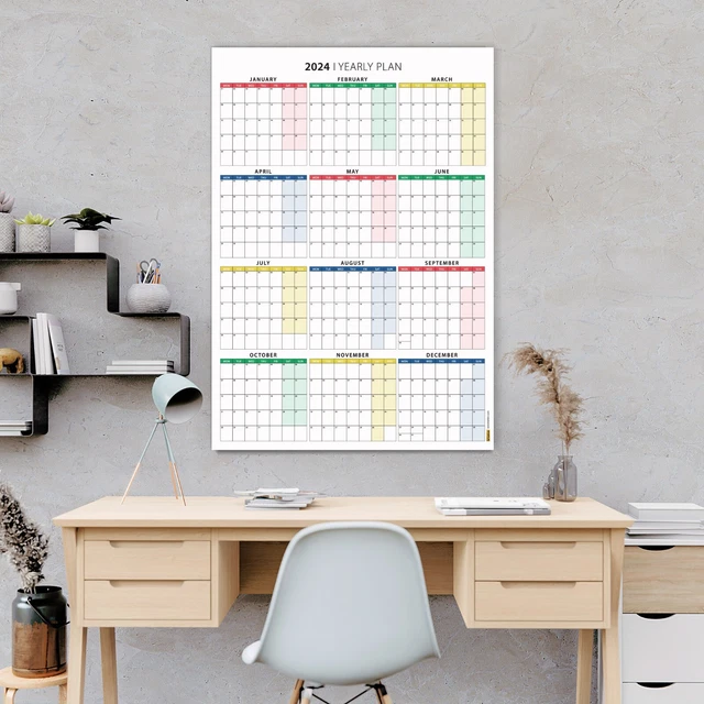 2024 YEARLY PLAN, Giant 2024 Wall Calendar, Wall Planner, Annual
