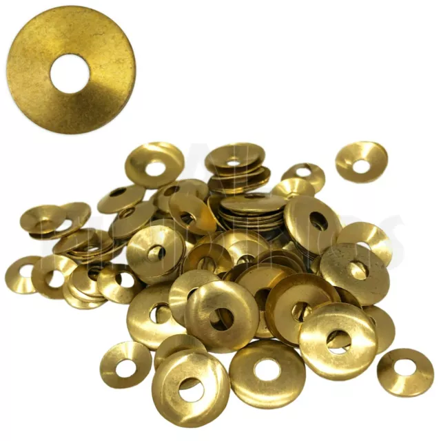 Brass Domed Clock Washers, Round hole 100 washer mix Clockmaker Movement Repair
