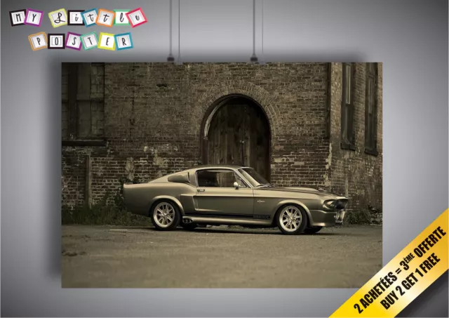Poster Ford Mustang Shelby GT 500 Eleanor 1967 wall Art