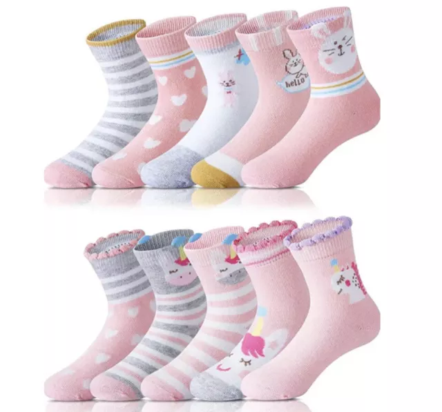 Neu,Mädchen Socken,Baumwolle Kinder Babysocken 10er-Pack Set,Gr.24-27 ,Socken