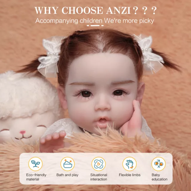 18& 7LB REALISTIC Baby Doll Full Body Silicone Baby Doll Reborn Baby ...