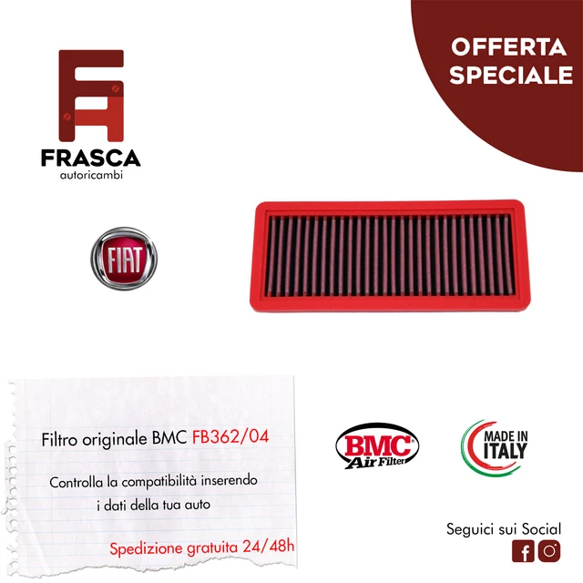 SPORTLUFTFILTER BMC FB 01079 Fiat 500X 1.3 Gse Hp 150 Bj 18 EUR 61,70
