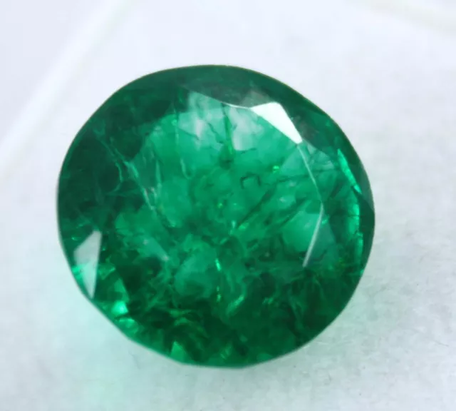 9 Ct Natural Untreated Green Round Colombian Emerald CERTIFIED Loose Gemstone