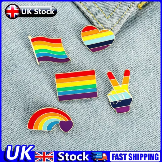 Rainbow Creative Badge Pins Versatile Pride Buttons Pins Unisex Shirt Decoration