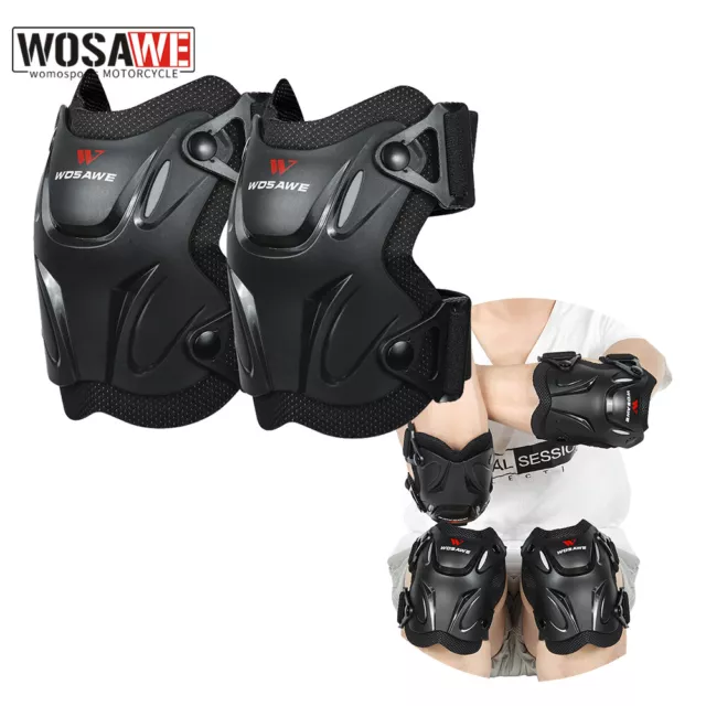 WOSAWE Motorcycle Protective Knee Elbow Pads Motorbike Cycling Protector Gear