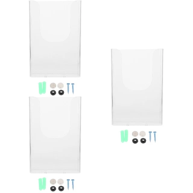 3 pcs Office File Storage Rack Document Box Wall-mounted File Holder