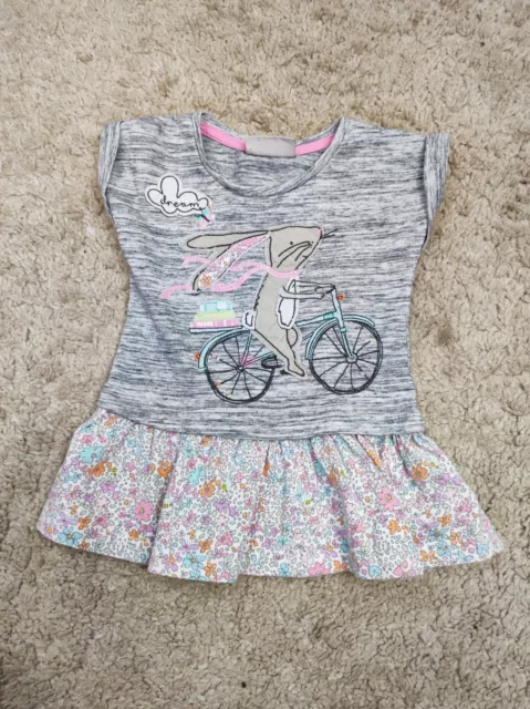 Next Kleid Baby Blumen Hase Fahrrad Gr. 3-6msc Elegant Festlich Feierlich