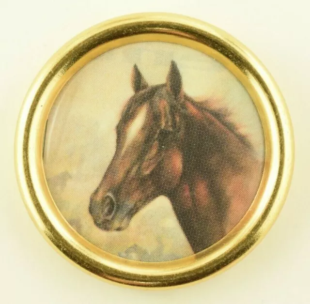 1998 Lovely Horse Phyllis McKenzie Signed Large Art Button A1