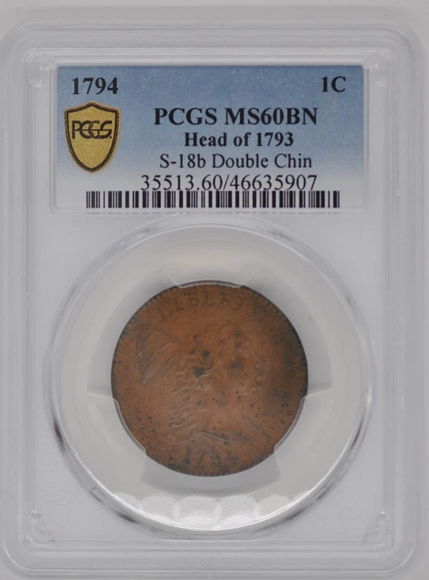 1794 Liberty Cap 1C Pcgs Ms 60 Bn