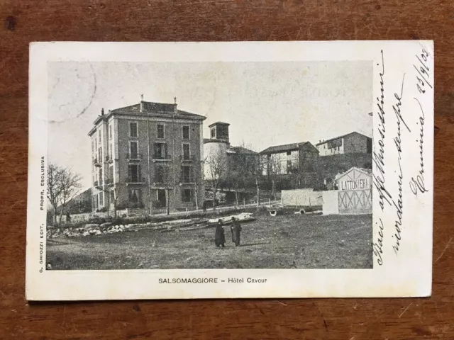 Cartolina Parma Salsomaggiore Hotel Cavour Animata Viaggiata Prato Correggio