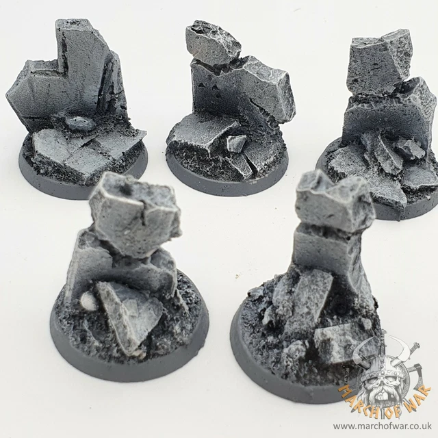 thumbnail image 2 of March Of War 28mm Resin Urban Rubble Bases - For Horus Heresy, Space Marines, Chaos - UK Made 2 of 4