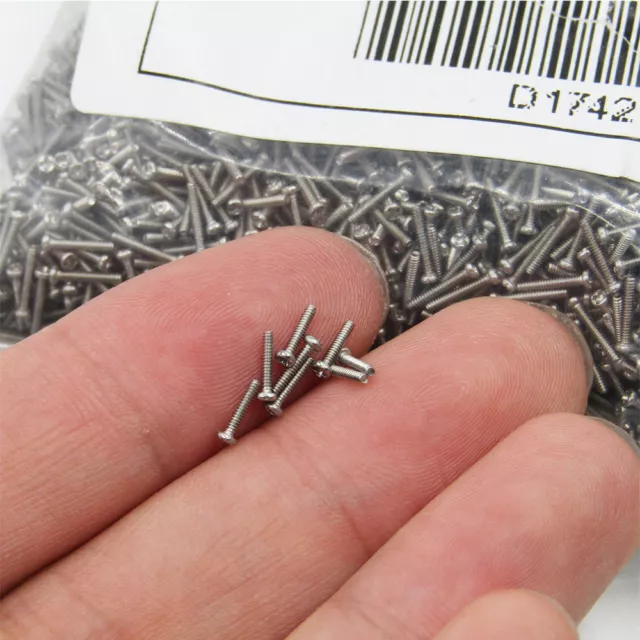 M1 M1.2 M1.4 M1.6 Stainless Steel Phillips Pan Head Small Screws Micro Mini Bolt